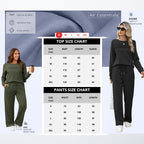 Women’s Crew Neck Lounge Set - Soft Cotton Top & Drawstring Pants
