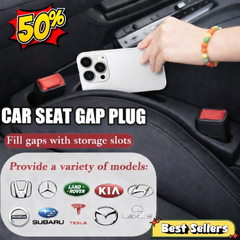 🚗 Car Seat Gap Plug with Storage Slot (Custom Logo)