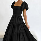 Elegant Summer Midi Ruffle Dress