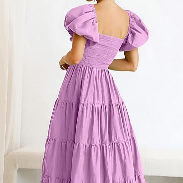 Elegant Summer Midi Ruffle Dress
