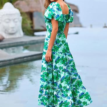 Elegant Summer Midi Ruffle Dress