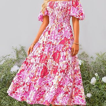 Elegant Summer Midi Ruffle Dress