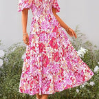 Elegant Summer Midi Ruffle Dress