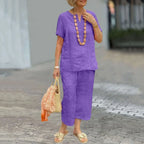 Women’s Casual 2-Piece Set with Wide Leg Pants