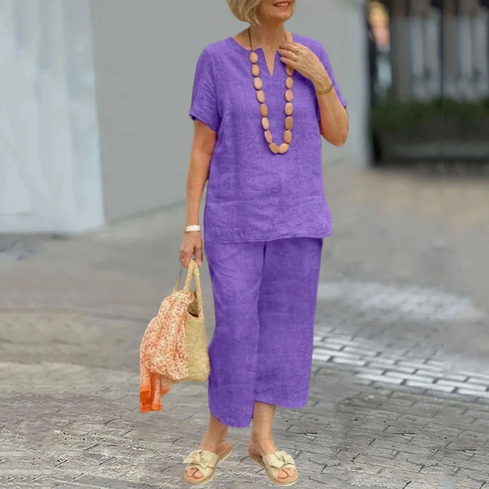 Women’s Casual 2-Piece Set with Wide Leg Pants