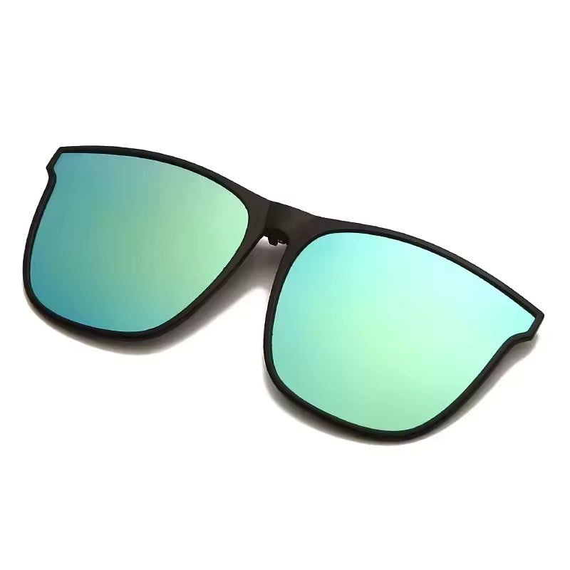 Polarized Clip-On Sunglasses – Photochromic Night Vision Driving Glasses, Anti-Glare Vintage Square Goggles for Men
