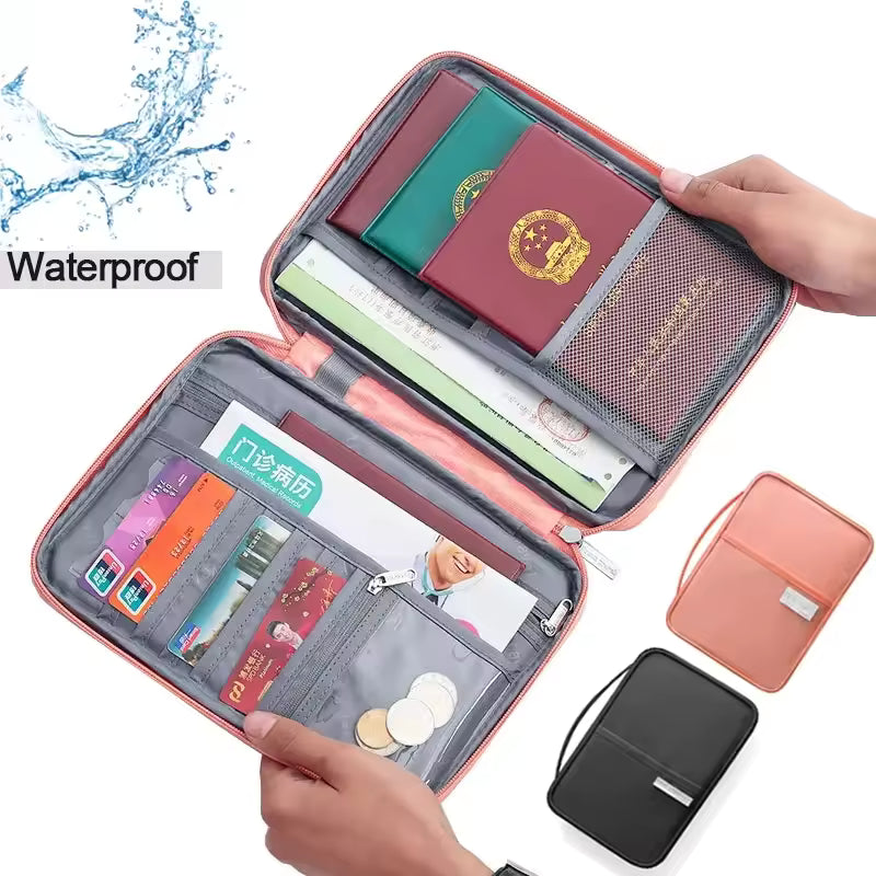 Waterproof Travel Passport Holder for Women – Family Document Organizer Cover Case, Travel Accessories Bag