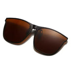 Polarized Clip-On Sunglasses – Photochromic Night Vision Driving Glasses, Anti-Glare Vintage Square Goggles for Men