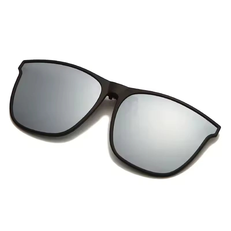 Polarized Clip-On Sunglasses – Photochromic Night Vision Driving Glasses, Anti-Glare Vintage Square Goggles for Men