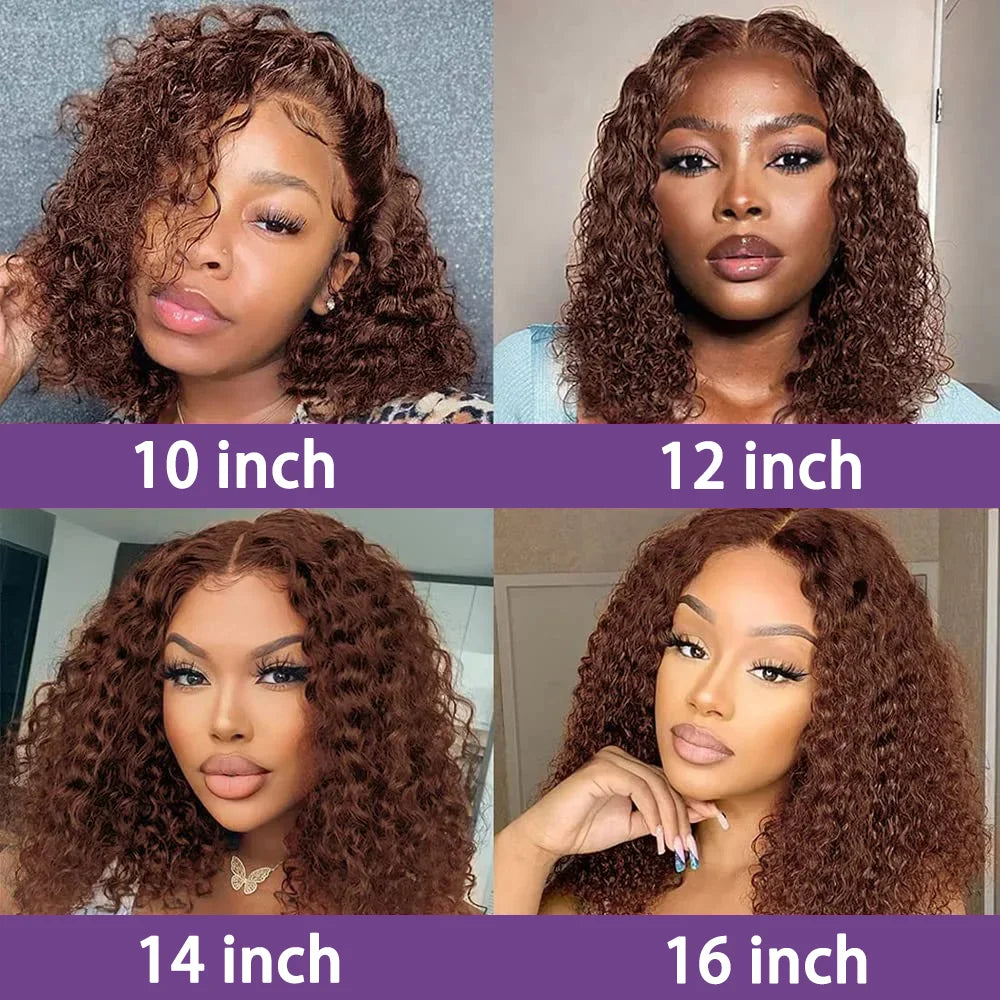 Brazilian Hair Curly Wig in Dark Brown