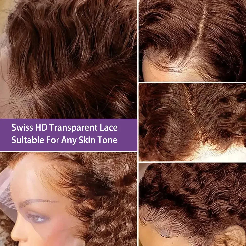 Brazilian Hair Curly Wig in Dark Brown