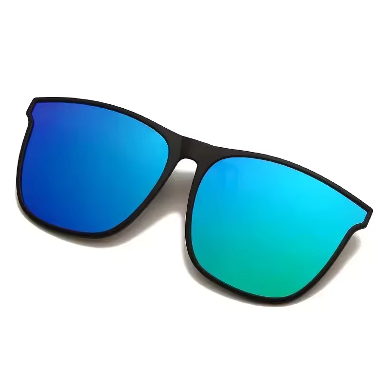 Polarized Clip-On Sunglasses – Photochromic Night Vision Driving Glasses, Anti-Glare Vintage Square Goggles for Men