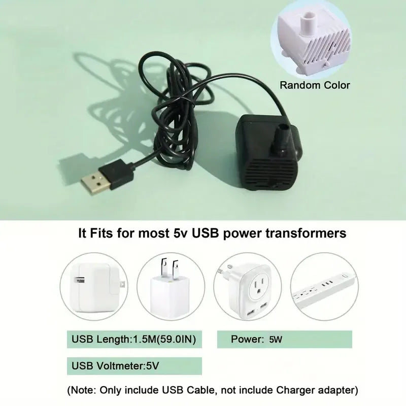 USB Electric Pet Water Fountain – 1L Automatic Cat Drinking Bowl with Filter