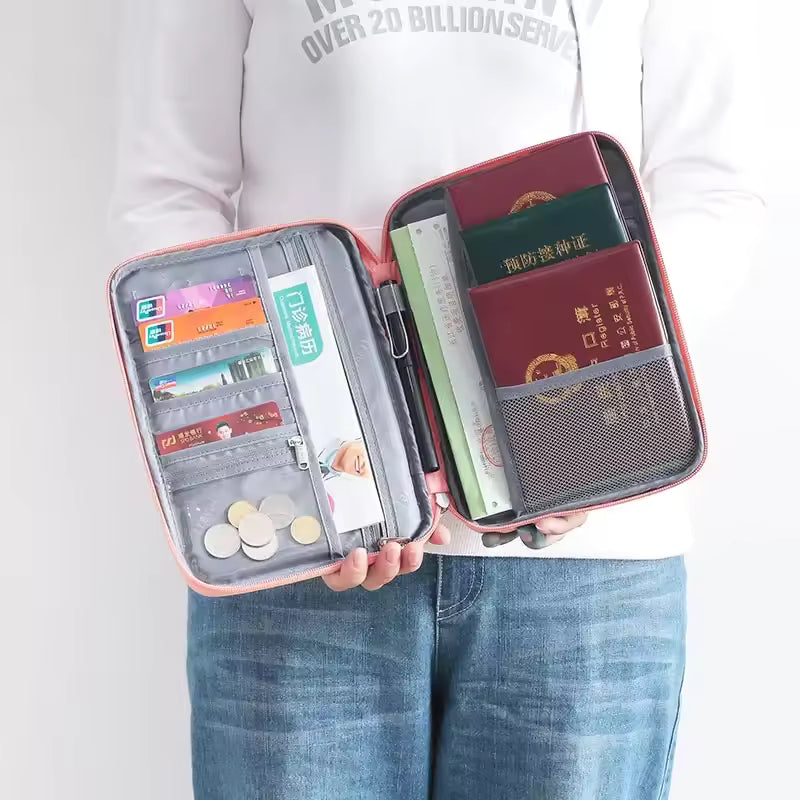 Waterproof Travel Passport Holder for Women – Family Document Organizer Cover Case, Travel Accessories Bag