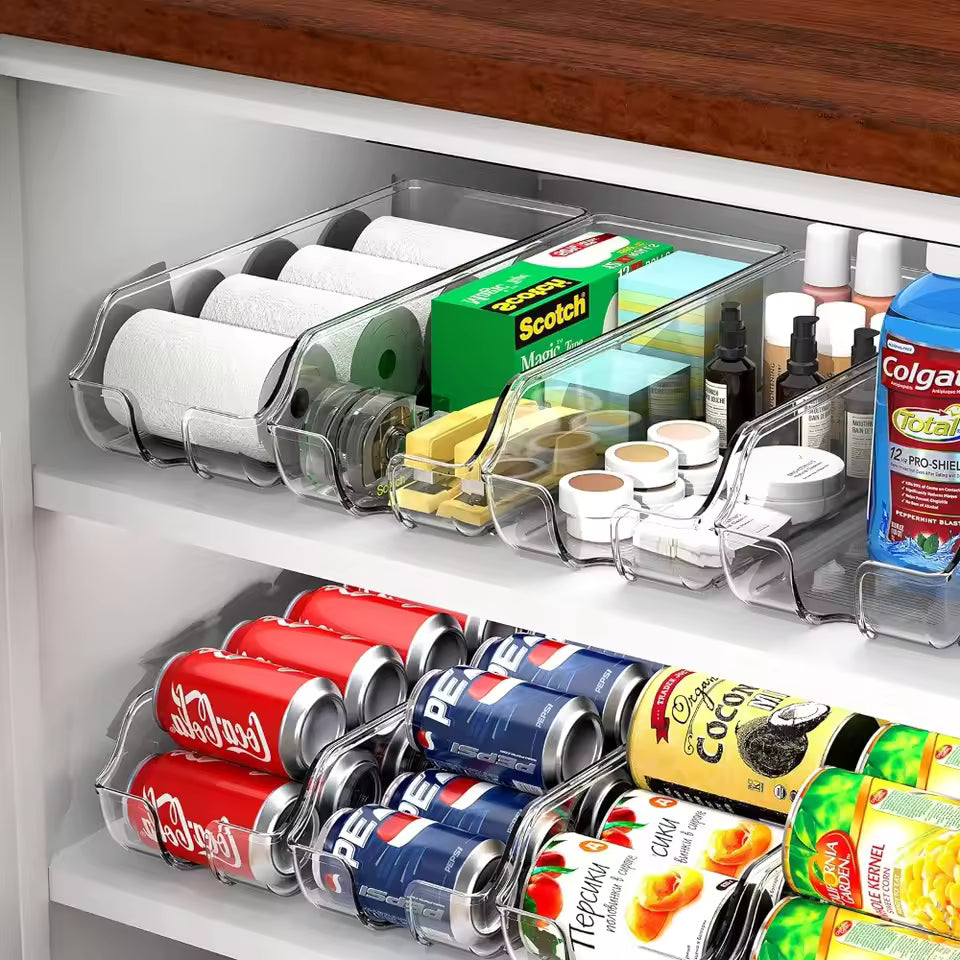 Refrigerator Can Organizer – Kitchen Storage Dispenser for Soda & Beverage Cans