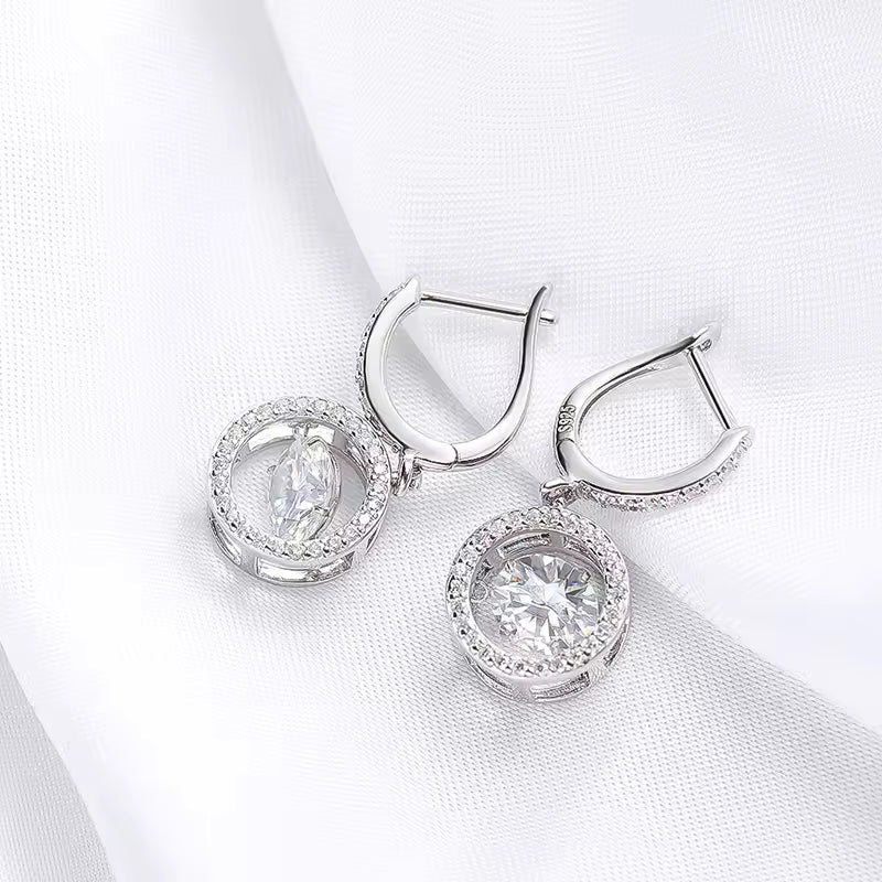 Drop Earrings for Women – Sparkling Beating Heart Design, S925 Sterling Silver