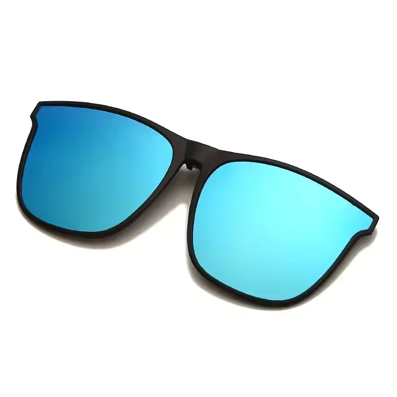 Polarized Clip-On Sunglasses – Photochromic Night Vision Driving Glasses, Anti-Glare Vintage Square Goggles for Men