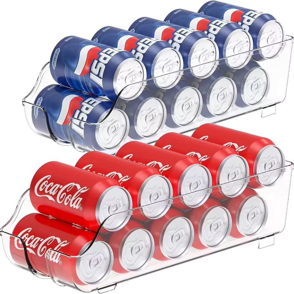 Refrigerator Can Organizer – Kitchen Storage Dispenser for Soda & Beverage Cans