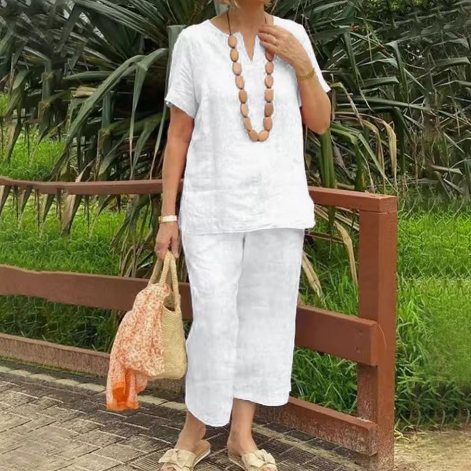 Women’s Casual 2-Piece Set with Wide Leg Pants