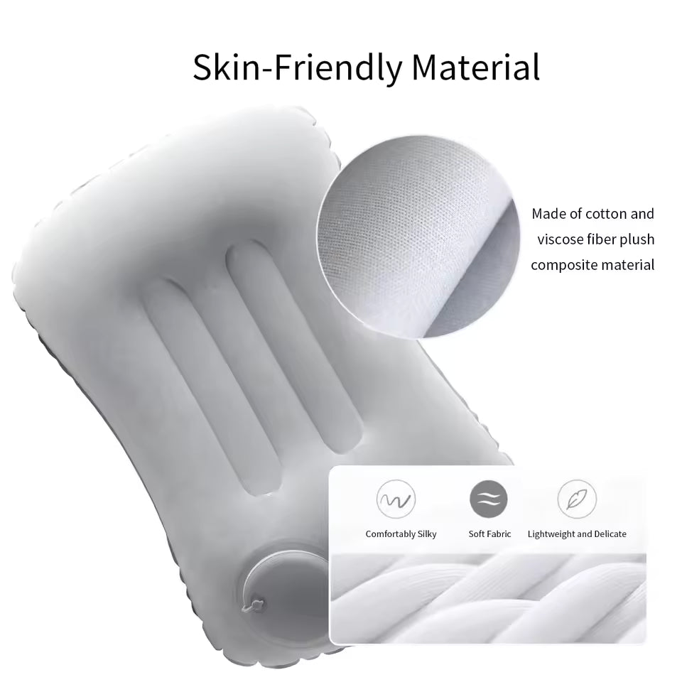 Camping Inflatable Pillow – Portable Ultralight Air Pillow for Travel, Hiking, Neck & Lumbar Support