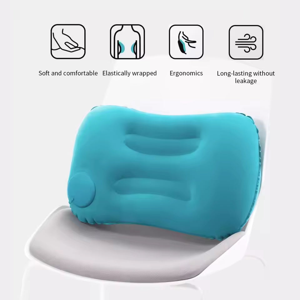 Camping Inflatable Pillow – Portable Ultralight Air Pillow for Travel, Hiking, Neck & Lumbar Support