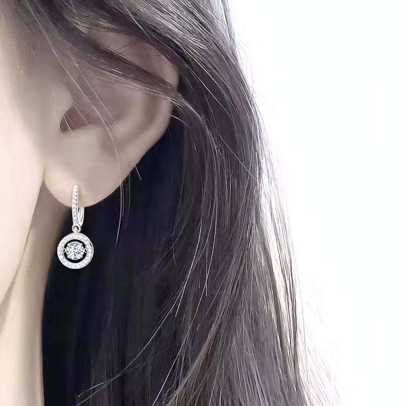 Drop Earrings for Women – Sparkling Beating Heart Design, S925 Sterling Silver