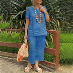 Women’s Casual 2-Piece Set with Wide Leg Pants