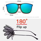 Polarized Clip-On Sunglasses – Photochromic Night Vision Driving Glasses, Anti-Glare Vintage Square Goggles for Men