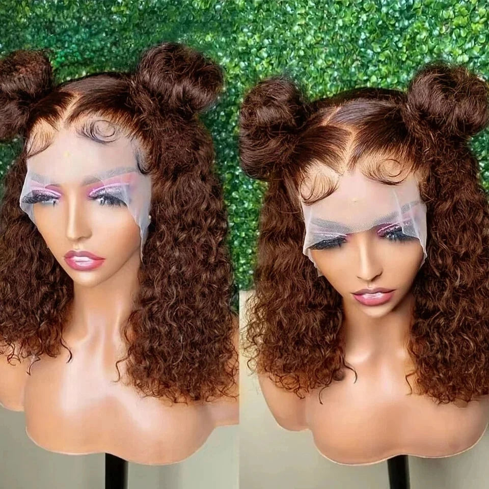 Brazilian Hair Curly Wig in Dark Brown