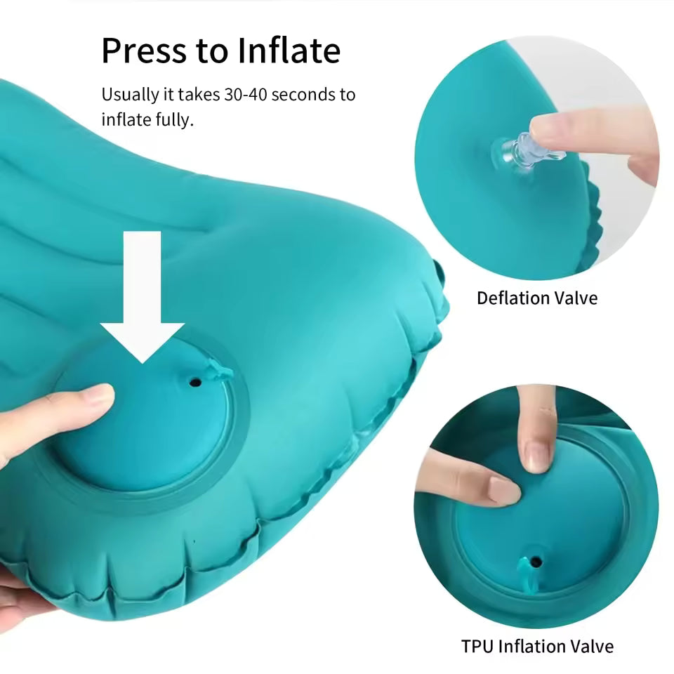 Camping Inflatable Pillow – Portable Ultralight Air Pillow for Travel, Hiking, Neck & Lumbar Support