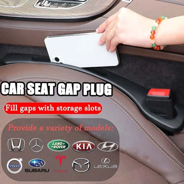 🚗 Car Seat Gap Plug with Storage Slot (Custom Logo)