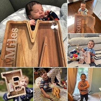 Piggy Bank – 🔥 Last Day Promotion – Piggy Bank-Wood Gift For Kids (With Alphabet Stickers)